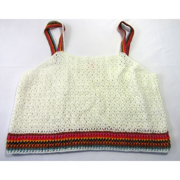 Marine Layer Knit Crop Top Women's Large Stripe Strappy Cottagecore Academia - Picture 1 of 5